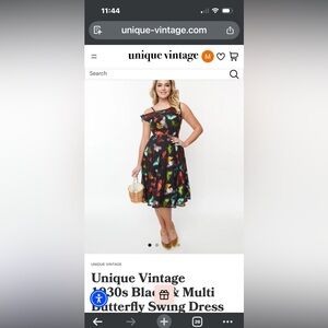 Unique Vintage Black One-Shoulder Butterfly Print Swing Dress